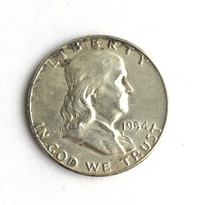 アメリカ50セント銀貨 1954年 no.28