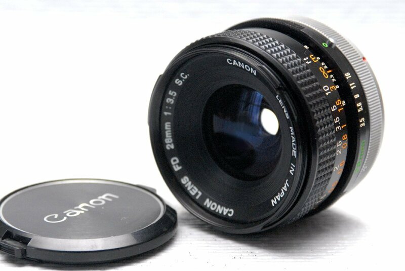 Canon キャノン 純正 FD 28mm 単焦点 高級ワイドレンズ 1:3.5 S.C. 作動品
