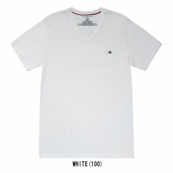 ※訳あり アウトレット(A) TOMMY HILFIGER(トミーヒルフィガー)Tシャツ 半袖 Vネック 09T3140 WHITE(100) Mサイズ