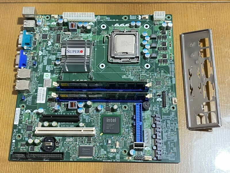 中古良品 SUPERMICRO X7SLM デュアルLAN対応 LGA775 MicroATXマザーボード Intel Core2 Duo E6700 DDR2メモリ 4GB付き