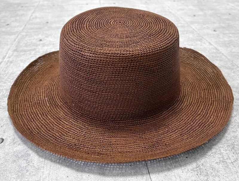 新品 Ecua-Andino カンカン帽 ハンドメイド エクアアンディーノ　　帽子 パナマハット HAT 天然素材 柔らかい素材 エクアドル 玉9832