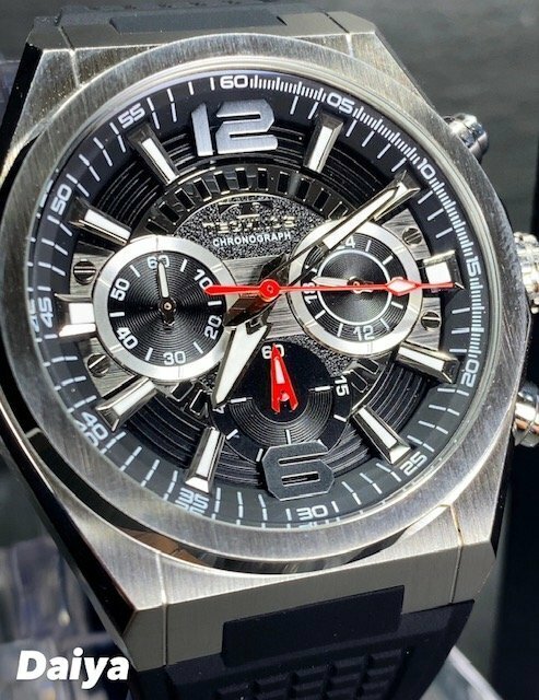 新品 テクノス TECHNOS 正規品 腕時計 アナログ腕時計 クオーツ クロノグラフ ラバーベルト 10気圧防水 シルバー ブラック プレゼント