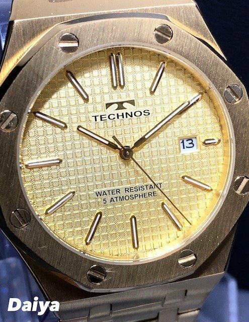 新品 TECHNOS テクノス 腕時計 正規品 アナログ腕時計 クオーツ カレンダー 5気圧防水 ステンレス ビジネス シンプル ゴールド プレゼント