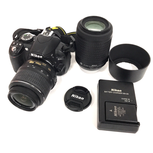 1円 Nikon D3100 AF-S DX NIKKOR 18-55mm 1:3.5-5.6G 55-200mm 1:4-5.6G ED VR デジタル一眼レフカメラ C150049