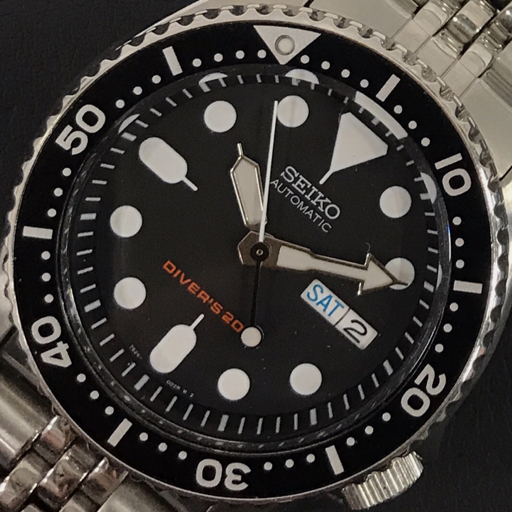 セイコー ダイバーズウォッチ デイデイト 自動巻 オートマチック 腕時計 7S26-0020 メンズ 黒文字盤 SEIKO