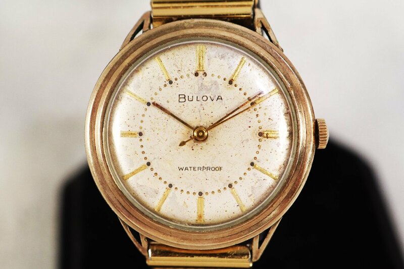 BULOVA ブローバ WATERPROOF ゴールドカラー メンズ 腕時計
