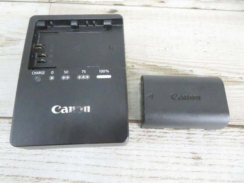 6J102SZ◎Canon キャノン　DS510101　バッテリーチャージャー　充電器　LP-E6N　バッテリーパック　2点セット◎中古品