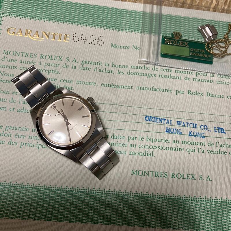 ROLEX 手巻き　オイスター　　72年製　保証書付　美品　巻きブレス　6426腕時計 アンティーク 