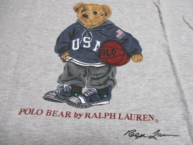 送料無料！自宅保管品８0年代末アメリカ購入品・ POLO Ralph Lauren bear Tシャツ ポロベアー ラルフローレン Lサイズ　vintage 