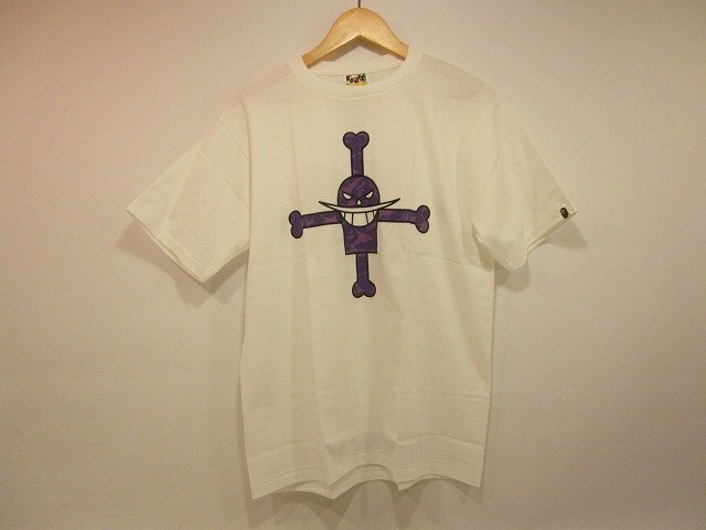 A BATHING APE×ONE PIECE/ア・ベイシング・エイプ×ワンピース 白ひげ海賊団 フラッグTシャツ 海賊旗 コラボ サイズ : L