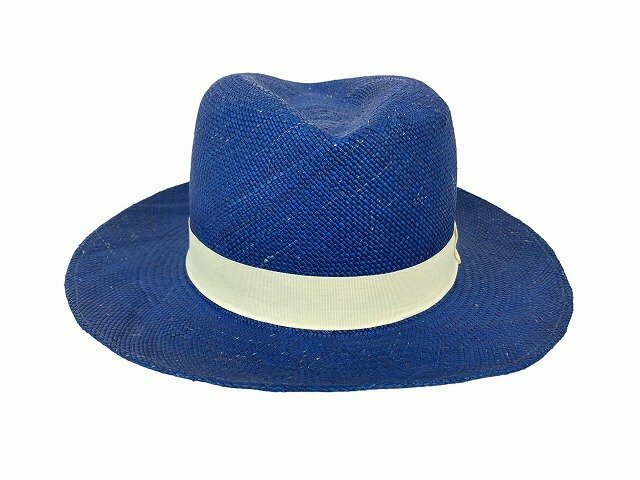 Allpa/アルパ 中折れ帽子 パナマ帽 ストローハット エクアドル産 ユニセックス サイズ : S ブルー