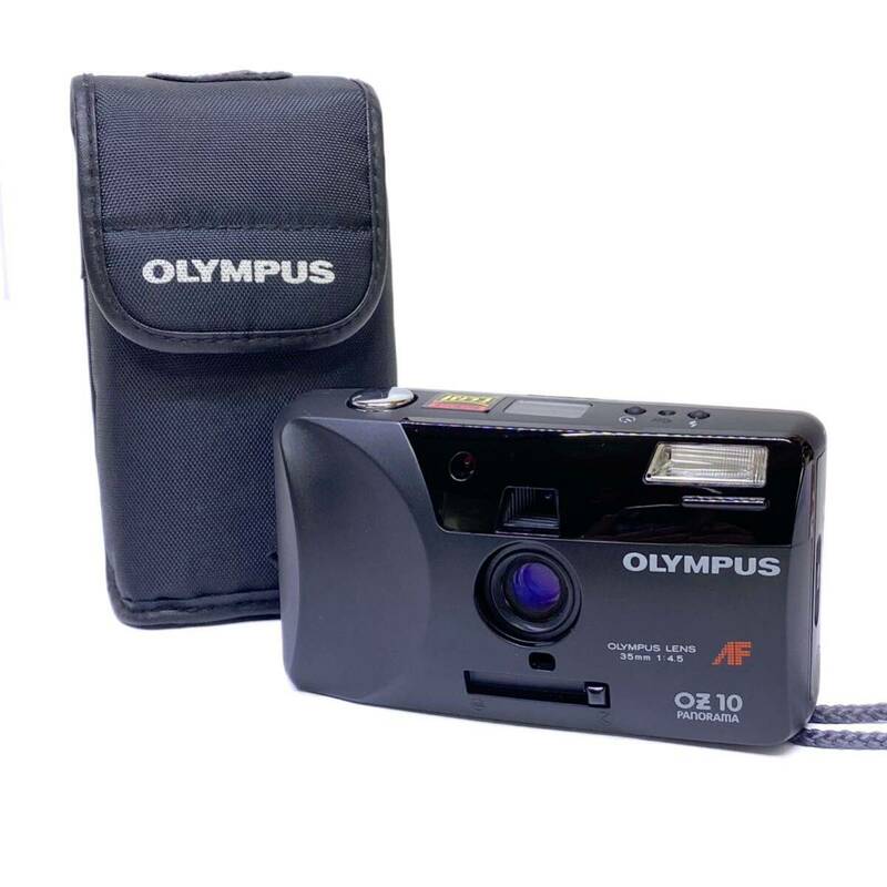 ♪ OLYMPUS オリンパス OZ10 パノラマ コンパクトフィルムカメラ 35mm F4.5 ソフトケース付き 単三乾電池駆動 動作未確認 ジャンク