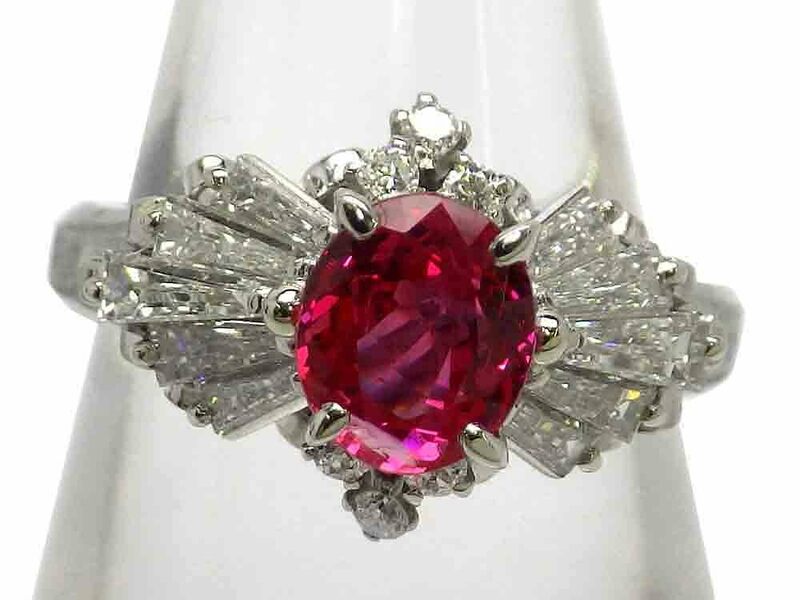 ビルマ産非加熱ルビー ダイヤモンドリング Pm900 6.7g 9号 GIA鑑別書付き　Jewelry Burma No-Heat Ruby0.99ct Dia0.67ct Ring