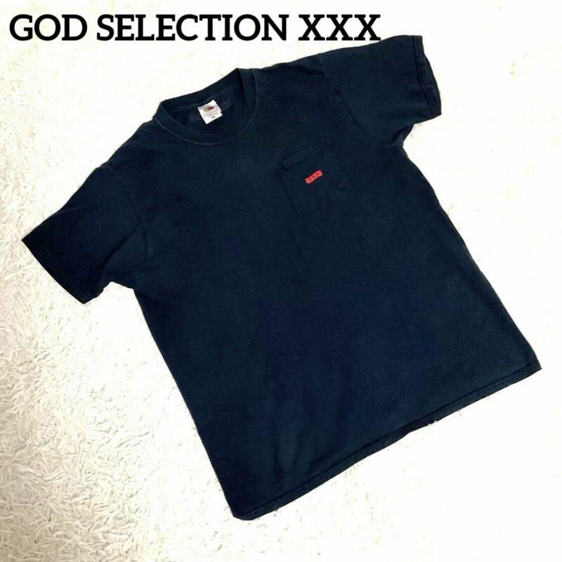 GOD SELECTION XXX Tシャツ ワンポイント　半袖カットソー　ロゴ　L プリント　フォト　クルーネック　メンズ