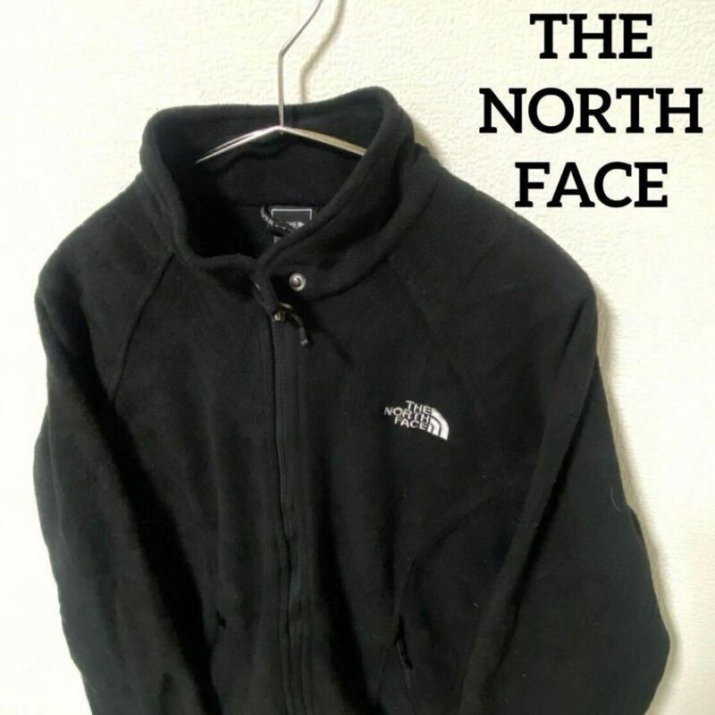 THE NORTH FACE ザ ノースフェイス フリース 胸元ロゴ 首元ボタン 外ポケットチャック付き レディース サイズM アウトドア、ストリート