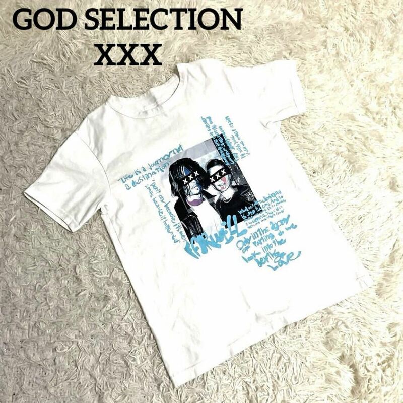 GOD SELECTION XXX Tシャツ 半袖 フォトプリント クルーネック エックス Tシャツ 半袖 カットソー　ビックプリント メンズ M