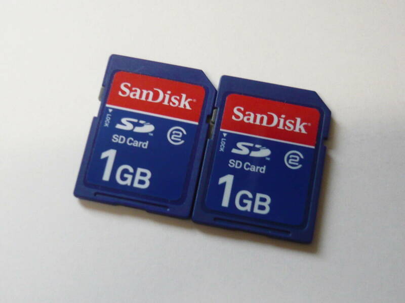 動作保証！SanDisk SDカード 1GB クラス② 2枚セット