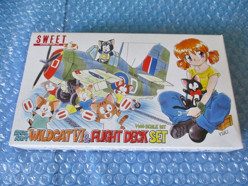 プラモデル SWEET 1/144 WILDCAT VI ＆ FLIGHT DECK SET 未組み立て 昔のプラモ