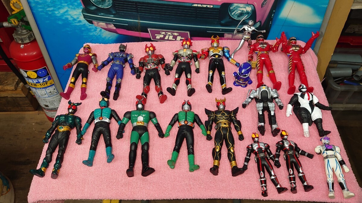 仮面ライダー その他ヒーロー戦隊 フィギュア 19点セット（検索 東映 石森プロ 仮面ライダー 旧1号 2号 BANDAI MADE IN CHINA