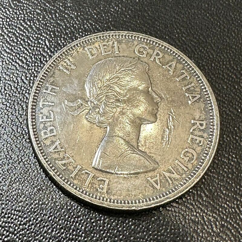 ◇カナダ エリザベス ドル銀貨 1864 1964 アンティークコイン◇