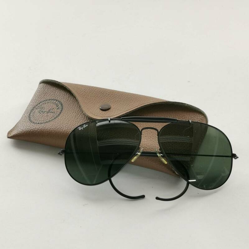 送料無料 Ray Ban レイバン B&L USA OUTDOORSMAN アウトドアーズマン ブラック 黒 62□14 繩手 ケース付き#12966