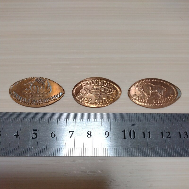 カナダ　1セント　スーベニアメダル　シアトル・バンフ・コロンビアアイスフィールド　3枚セット　記念硬貨