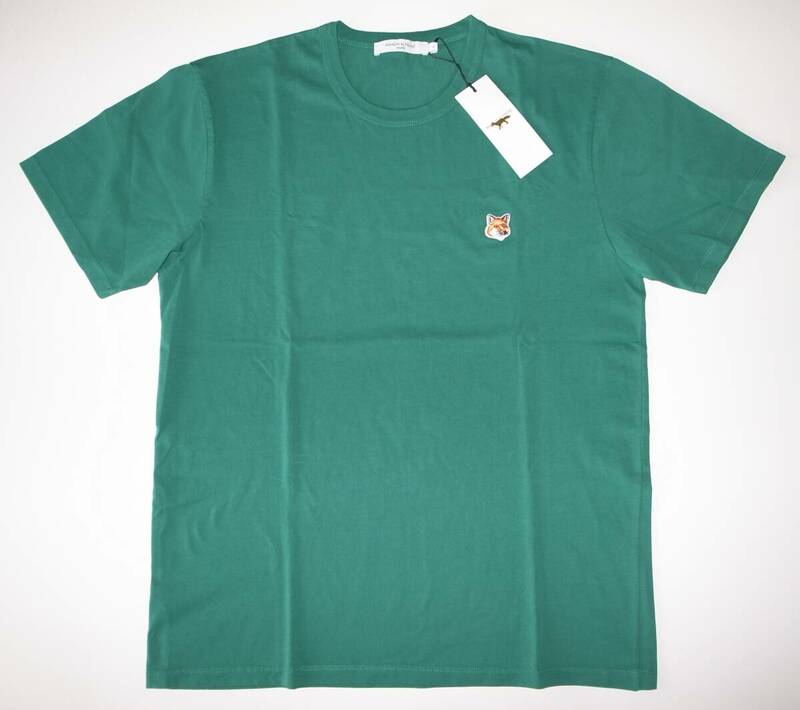 maison kitsune fox head tシャツ green sizeL