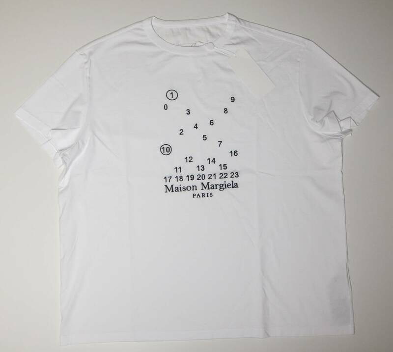 maison margiela マルジェラ logo calender tee カレンダー ロゴ Tシャツ sizeXL white