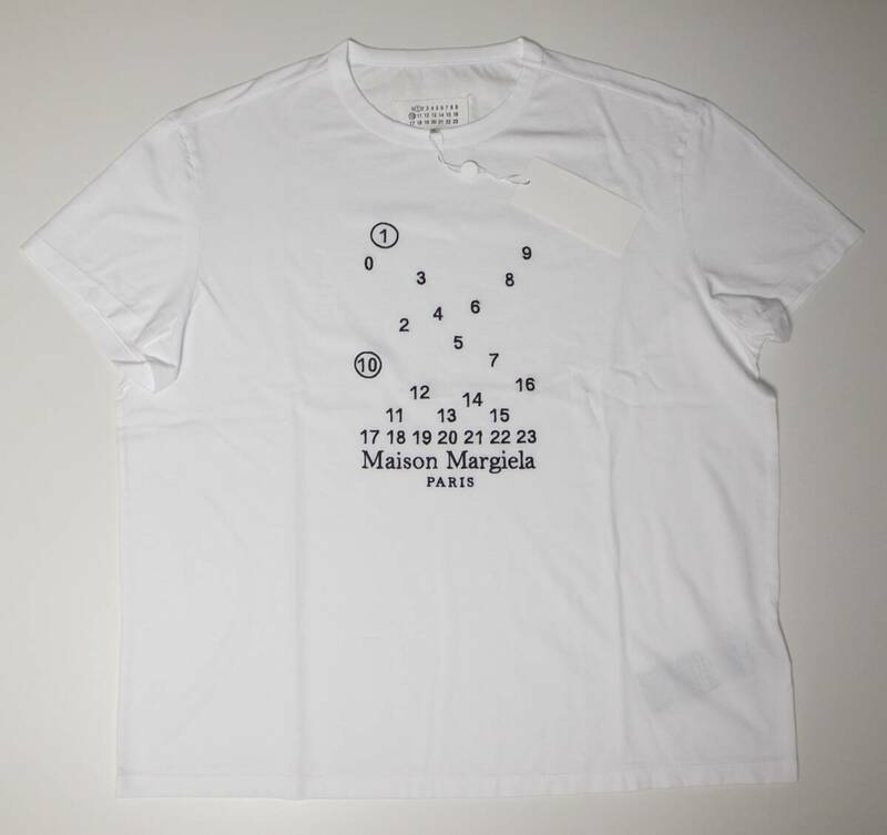 maison margiela マルジェラ logo calender tee カレンダー ロゴ Tシャツ sizeL white