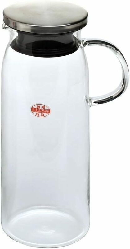 iwaki(イワキ) AGCテクノグラス 耐熱ガラス 麦茶ポット ピッチャー 1リットル 丸型 冷水ポット 冷水筒 ジャグ KT2