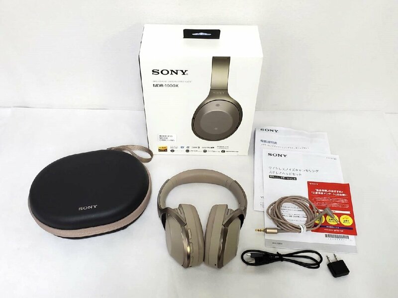 ▽SONY ソニー ワイヤレスノイズキャンセリングステレオヘッドセット MDR-1000X ヘッドホン Bluetooth 中古▽010798