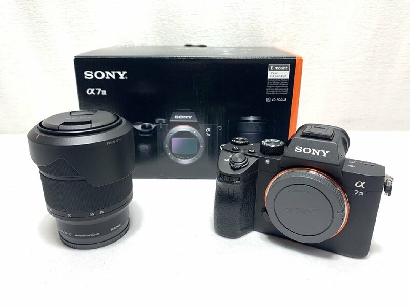 ▽SONY レンズ交換式 デジタルカメラ α 7III FE 3.5-5.6/28-70 OSS 0.3m/0.99ft-0.45m/1.48ft φ55 中古・簡単な動作確認のみ▽011395