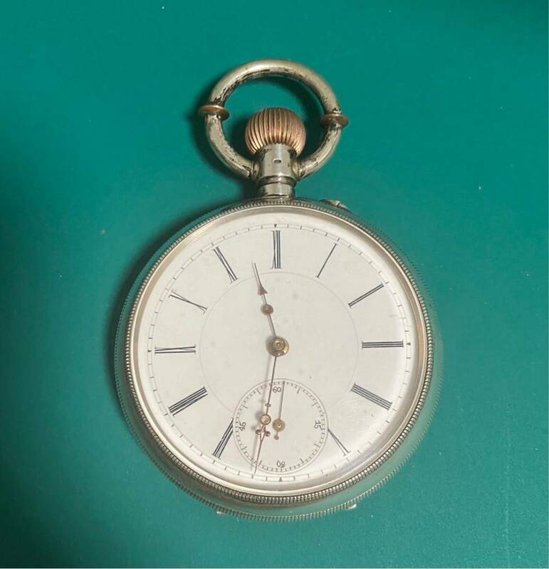 商館時計　アールシュミットワーゲン商会　稼働品　シルバー　大型　懐中時計　手巻き