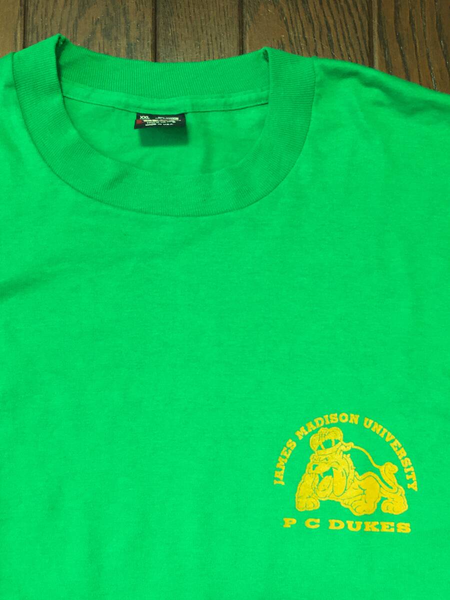 90s USA製 ビンテージ フルーツオブザルーム BEST タグ Tシャツ XXL 緑 グリーン ビッグサイズ 大きい シングルステッチ ブルドック 90年代