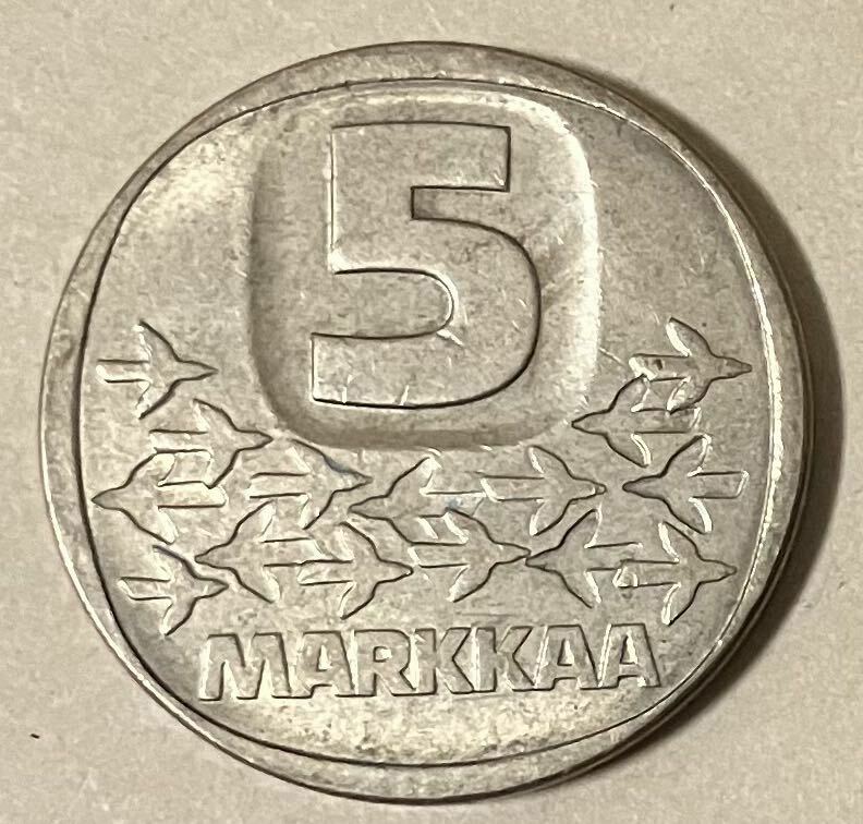 フィンランド　5マルッカ　1985年　外国コイン　古銭　外国銭　5マルカ　アンティーク　フィンランドコイン