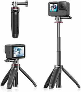 Ulanzi 自撮り棒 GoPro用 セルカ棒 3段伸縮 3way自撮り棒 伸縮一脚 三脚 ゴープロ用 DJI OSMO ACTI