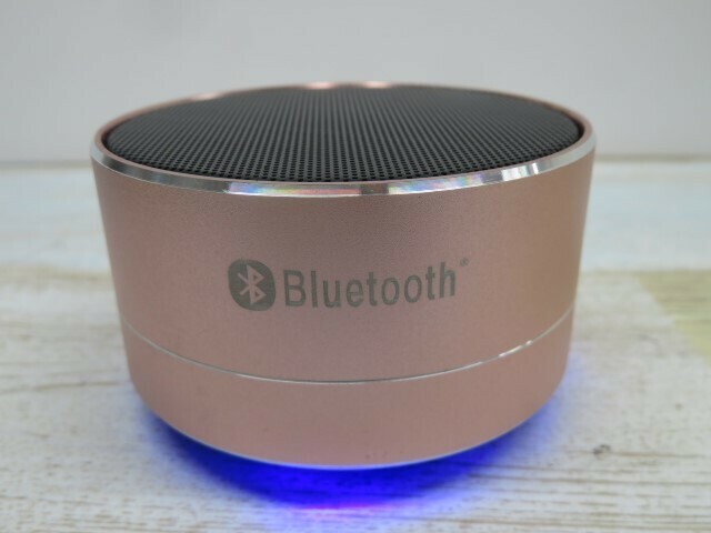 ■YBS-14 ワイヤレススピーカー ピンク系 Bluetoothスピーカー USB充電ケーブル付き 動作品 95645①■！！