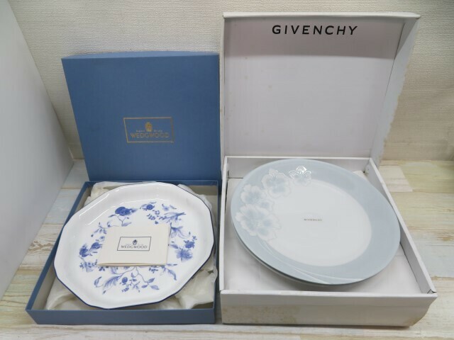 セット★WEDGWOOD/GIVENCHY BLUE PLUM/GC11-91PI プレート ピック付サービスベリー 大皿 小皿 ウエッジウッド ジバンシィ 食器 95675 KA★