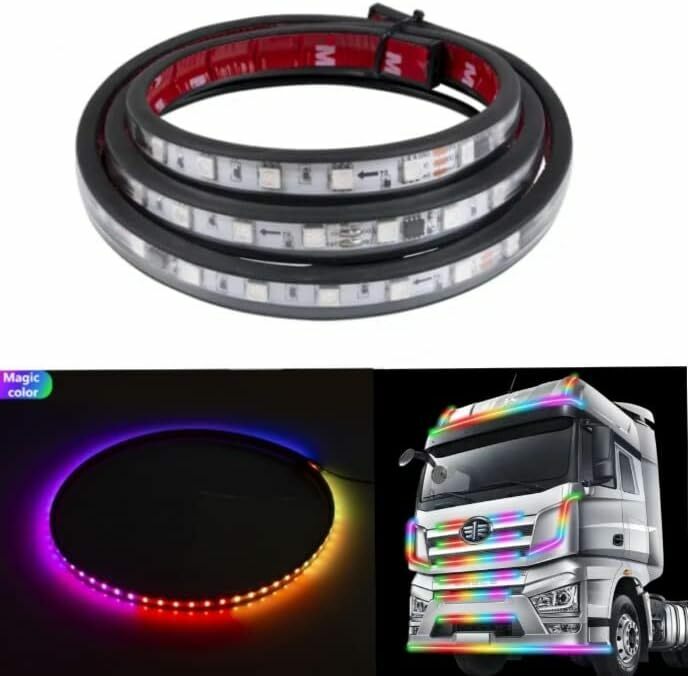 24V LED テープライト 車 流れる LEDテープ RGB シーケンシャル グリルランプ イルミネーション トラック 大型車 トレーラー(2メートル)