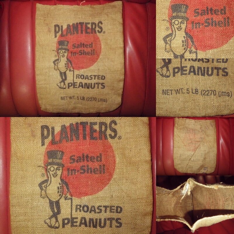 50'S★ミスターピーナッツ★麻袋★5LB★Mr. Peanut ★ビンテージ★壁掛け★USA雑貨★アドバタイジング★企業物★インテリア雑貨★