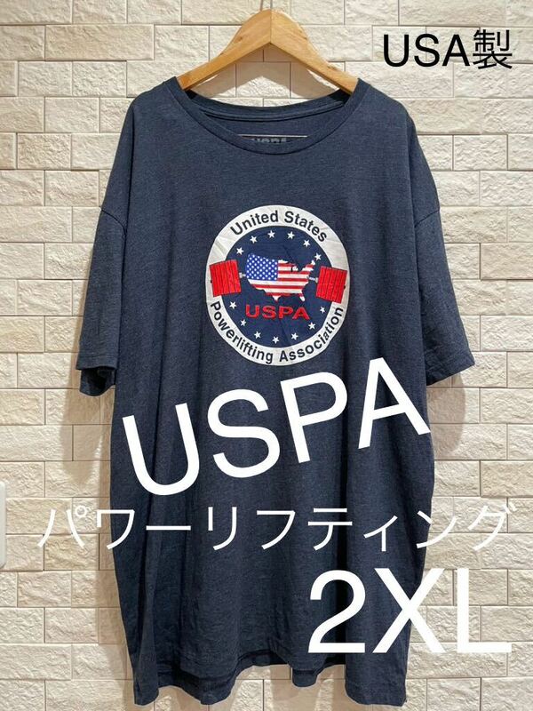 USPA パワーリフティング リフティング メンズ 半袖 Tシャツ　2XL 送料無料　即決