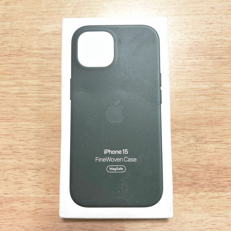 ★新品★純正 iPhone 15 ファインウーブンケース・エバーグリーン 376B