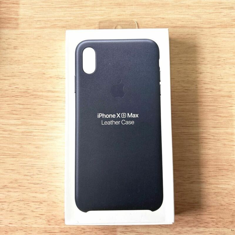 【新品】純正 iPhone XS Max レザーケース・ミッドナイトブルー　310B