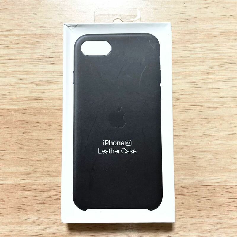 ★新品★ Apple アップル 純正 iPhone 7 / 8 / SE レザーケース・ブラック 219B49