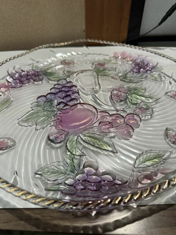ガラスプレート　盛り皿　フルーツ皿