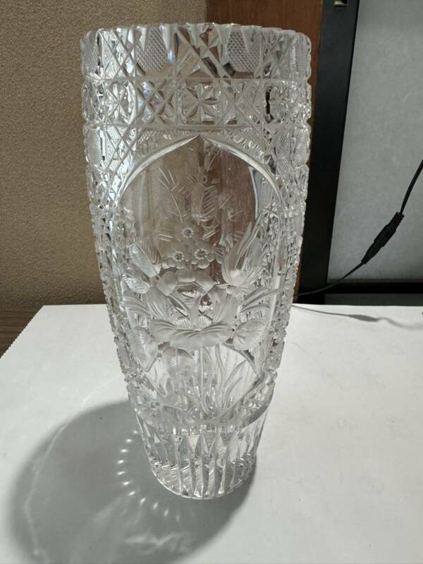 クリスタル花瓶　ガラス花瓶インテリア フラワーベース 