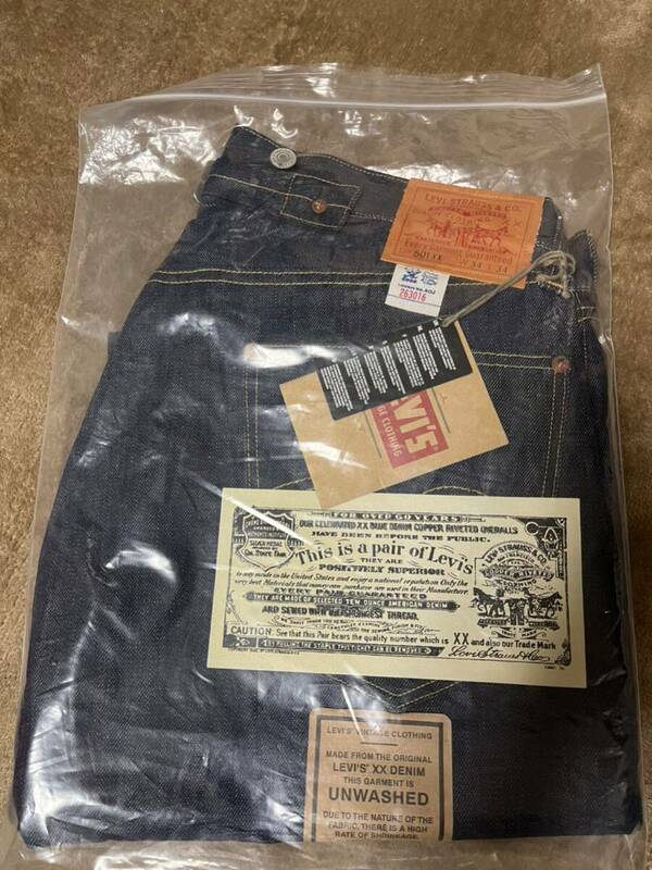 希少 日本未流通 デッド 未使用　リーバイス LEVI'S 501XX 33501-0119 廃盤 ジーンズ デニム 1933年ヴィンテージ 復刻 W34 LVC 30s 米国製