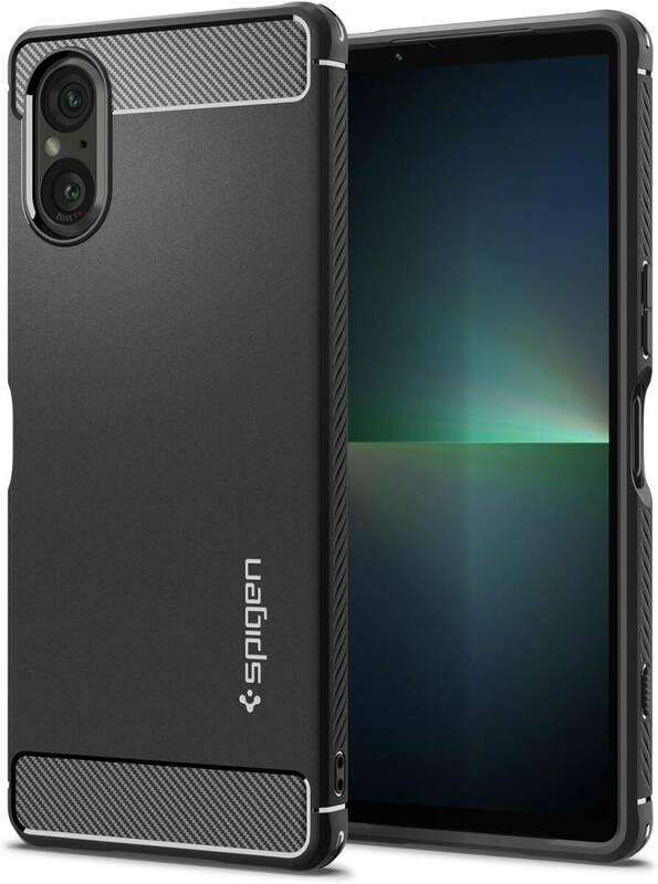 マット・ブラック Xperia 5 V Spigen Xperia 5V ケース TPU ソフトケース 米軍MIL規格取得 耐衝撃