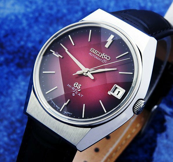 SEIKO グランドセイコー ハイビート 56GS 5645-8000 Steel Wine Gradation Dial Cut Glass メンズ 自動巻き(美品、OH済み ) / 35mm