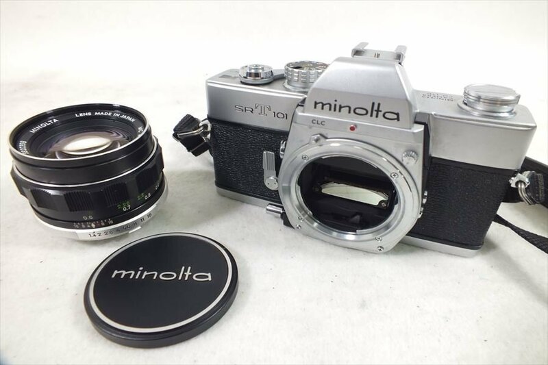 □ MINOLTA ミノルタ SR T 101 フィルム一眼レフカメラ ROKKOR-PF 1:1.4 58mm 現状品 中古 240606H2942